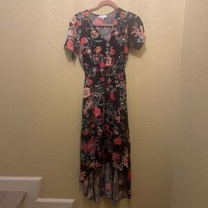 Grace & Lace Black Floral High Low Dress